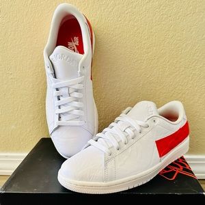 NEW! Unisex Nike Air Jordan 1 Centre Court White/University Red Low Top Sneakers